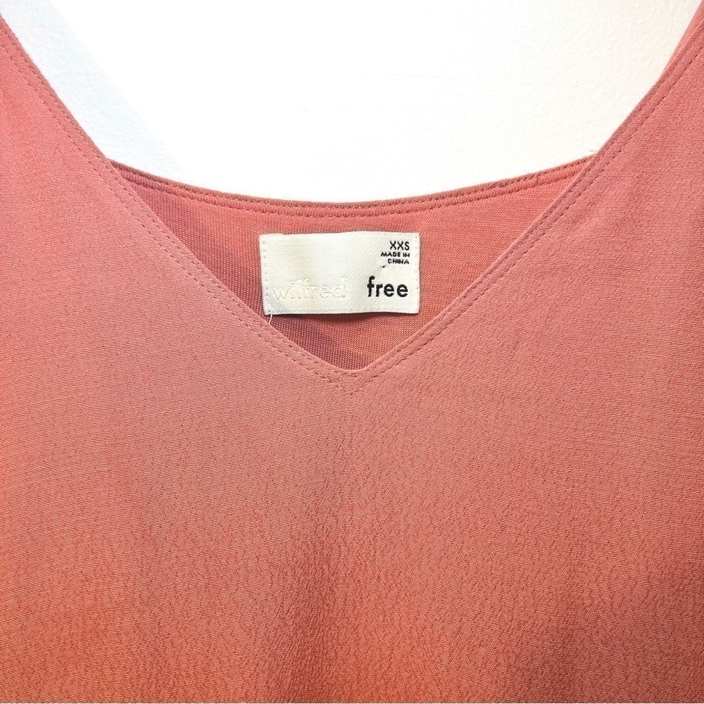Aritzia Wilfred Free Vivienne Pink V Neck Mini Camisole Minimalist Slip Dress - Picture 6 of 9
